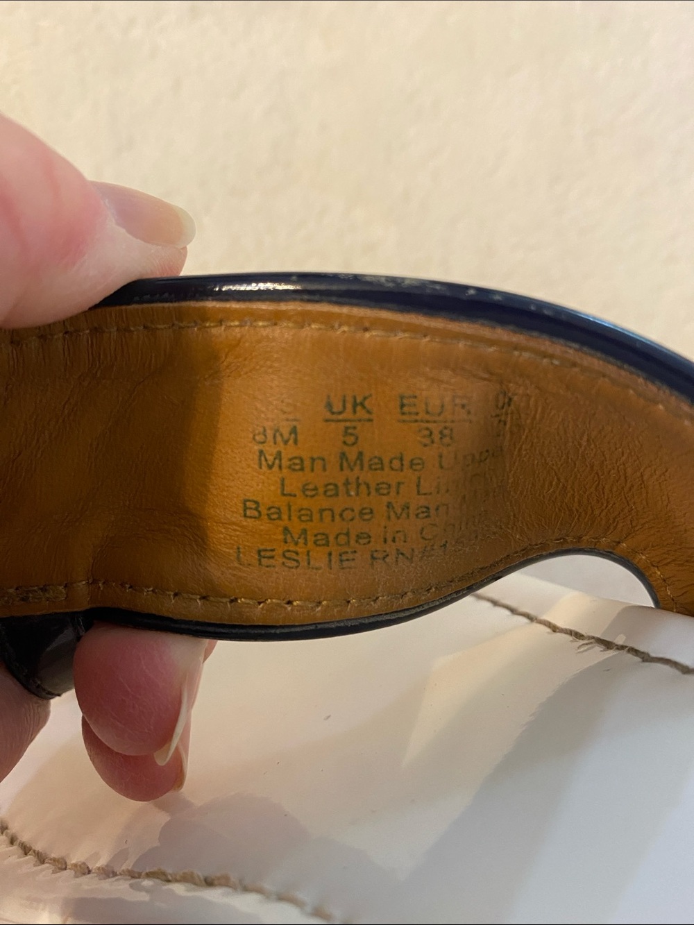 J. McLaughlin Leslie Thong Sandal White and Navy Patent 8 - Picture 7 of 7